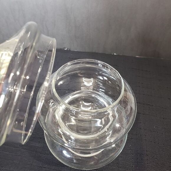 Adorable Pagoda Apothecary Stackable 3 Tiered Glass Jars 8" CHIP Price Reduced - Picture 2 of 6